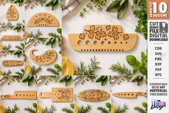 Download Wooden Herb Strippers Laser Cut Bundle - Trip Collection