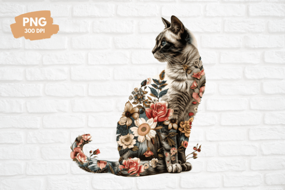 Download Floral Cat Clipart - Premium Bundle