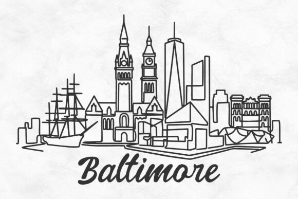 Download Baltimore Skyline Minimalism Drawing - Premium Resources