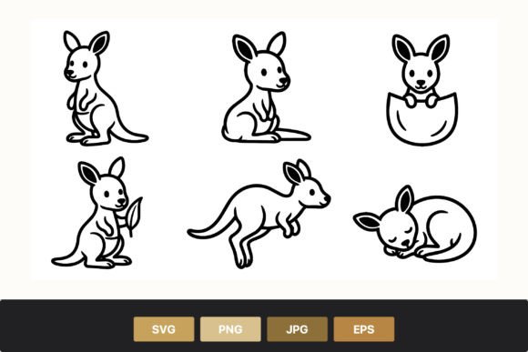 Download Kangaroo Line Art Animal Drawing - Animal Collection