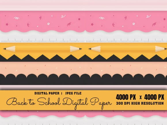 Download School Border Stripe Pattern Digital - Trip Collection