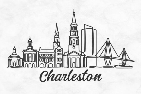 Download Charleston Skyline Minimalism Drawing - Premium Resources