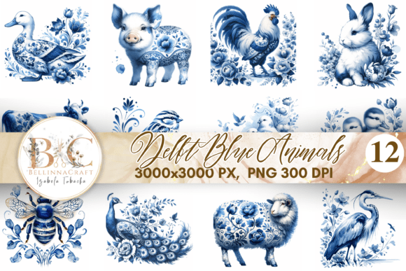 Download Delft Blue Animals Clipart Set - Animal Collection