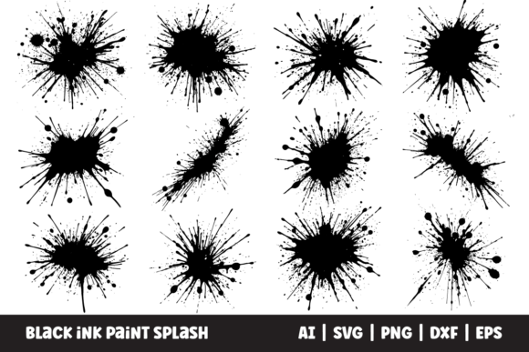 Download Black Ink Paint Splash Vector Clipart - Vector clipart Collection