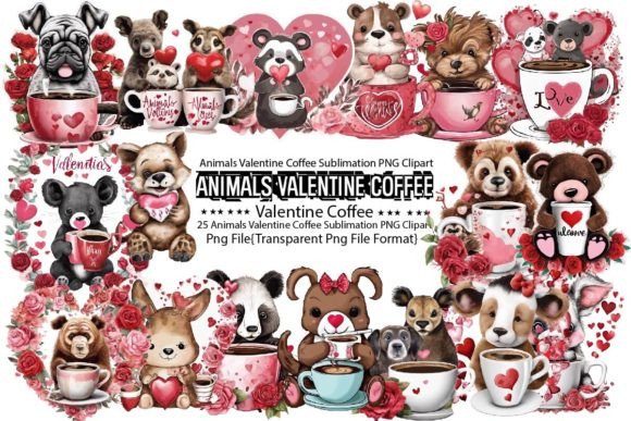 Download Animals Valentine Coffee Sublimation - Animal Collection