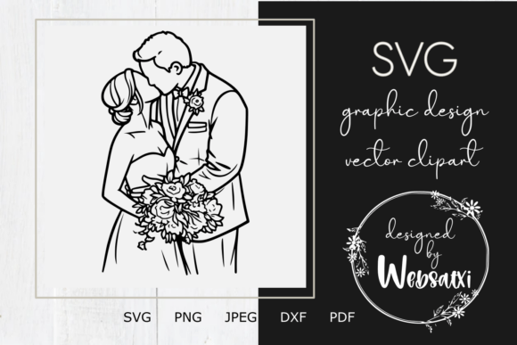 Download Bride and Groom Kiss Vector Clipart - Vector clipart Collection